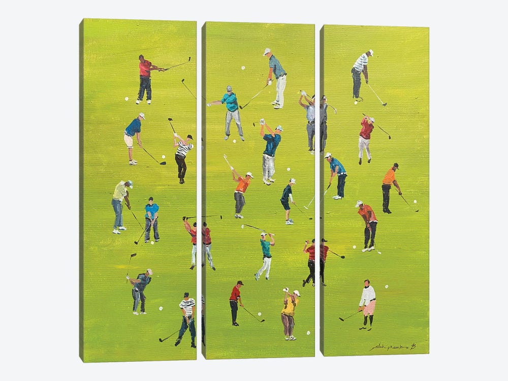 Golf Players by Bogdan Shiptenko 3-piece Canvas Print