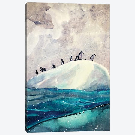 Antarctic Penguins Canvas Print #BSK2} by Bogdan Shiptenko Canvas Artwork