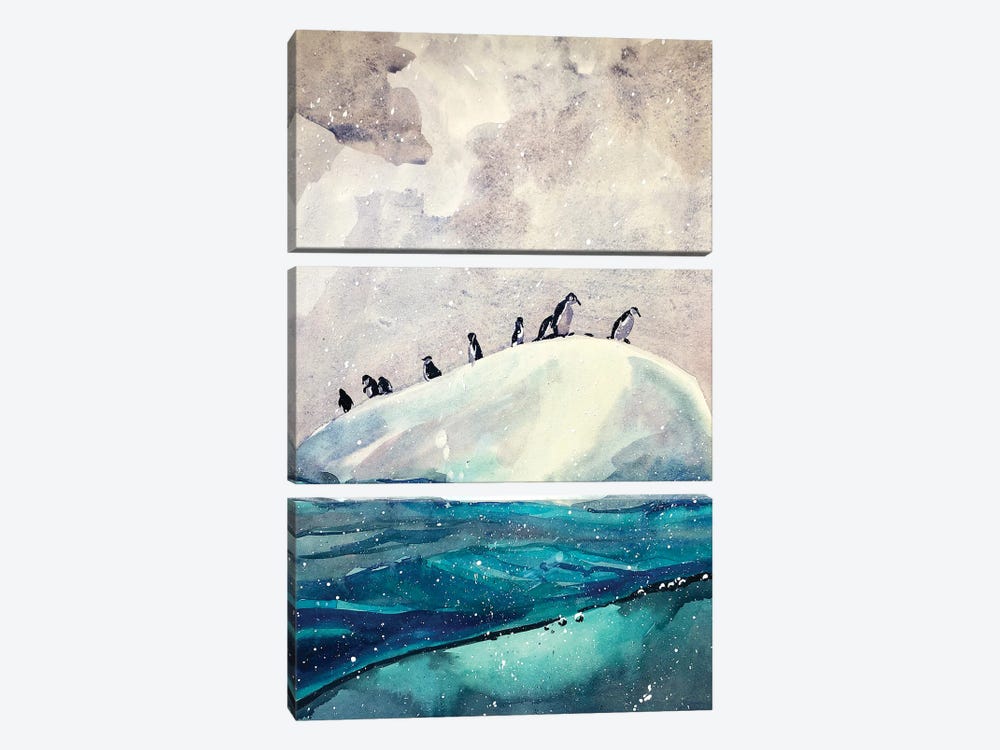 Antarctic Penguins by Bogdan Shiptenko 3-piece Canvas Art Print