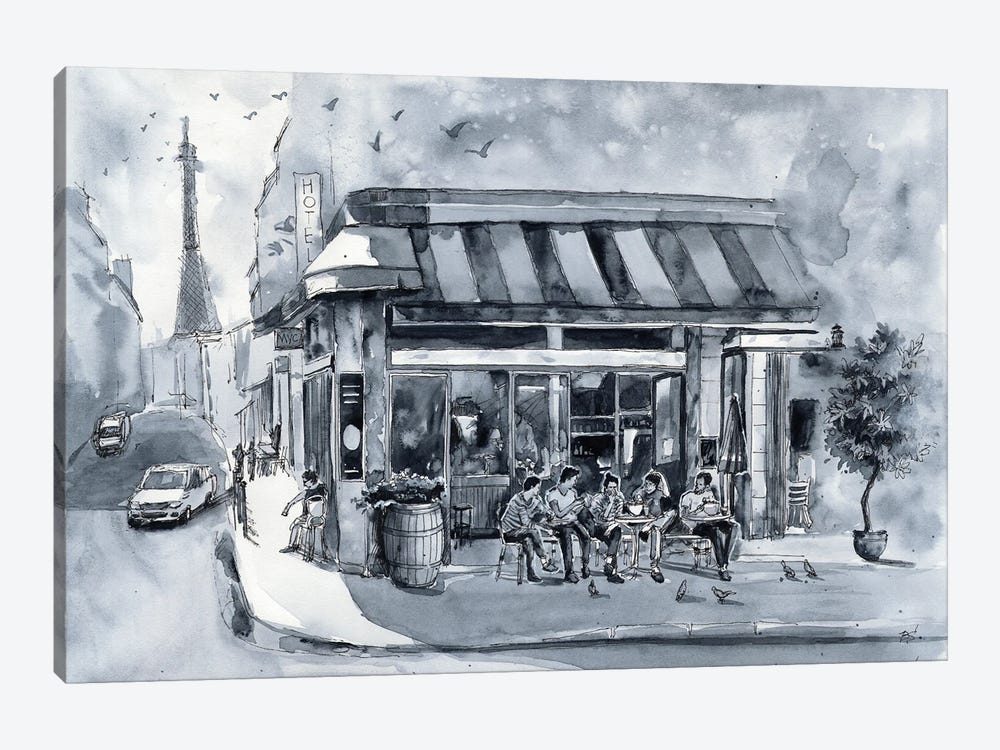 Paris Cafe by Bogdan Shiptenko 1-piece Art Print