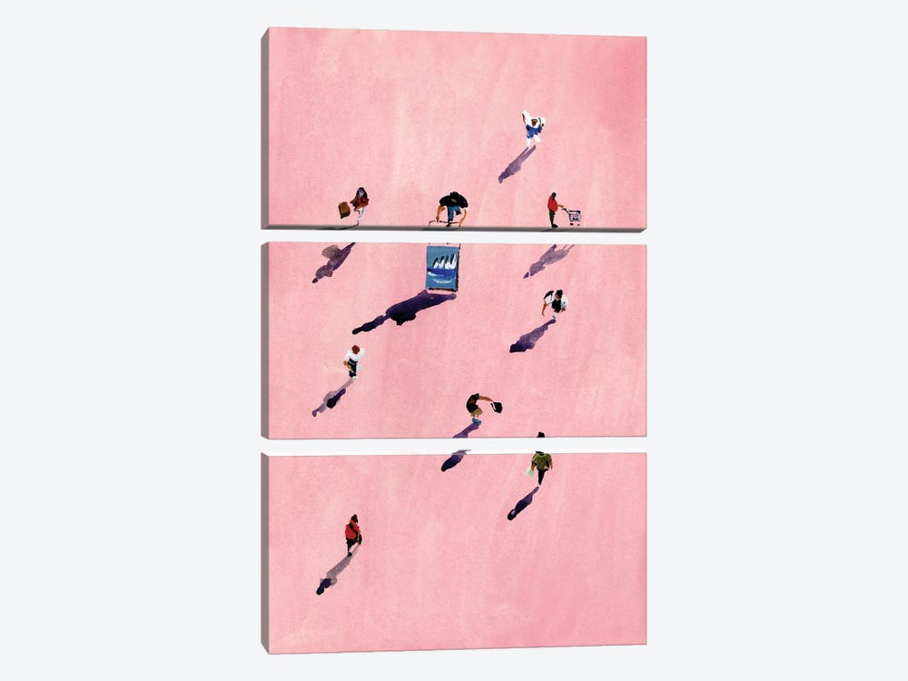 Pink People II by Bogdan Shiptenko 3-piece Canvas Art Print