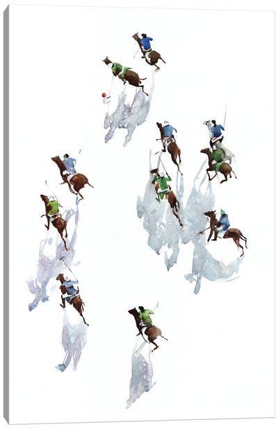 Polo Players Canvas Art Print - Bogdan Shiptenko