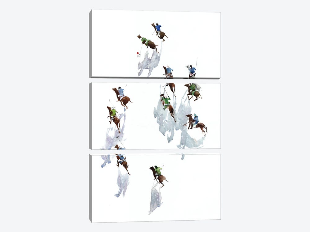 Polo Players by Bogdan Shiptenko 3-piece Canvas Wall Art
