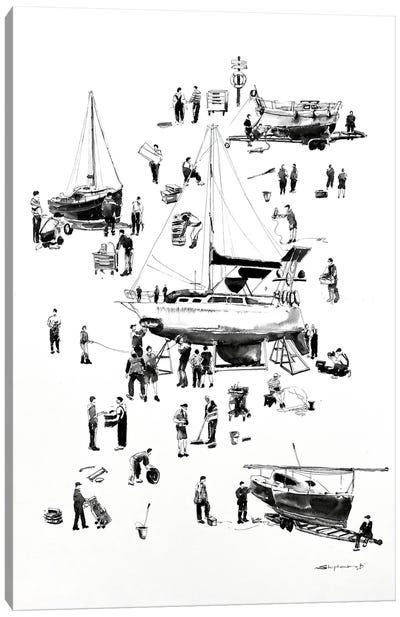 At The Yacht Club Canvas Art Print - Yacht Art