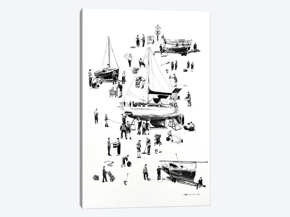 At The Yacht Club by Bogdan Shiptenko 1-piece Canvas Artwork