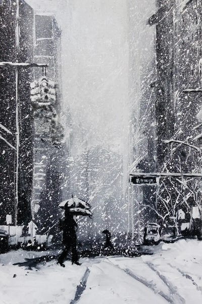 Snowy New York by Bogdan Shiptenko framed canvas print