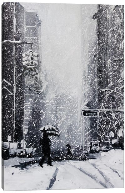 Snowy New York Canvas Art Print - Bogdan Shiptenko