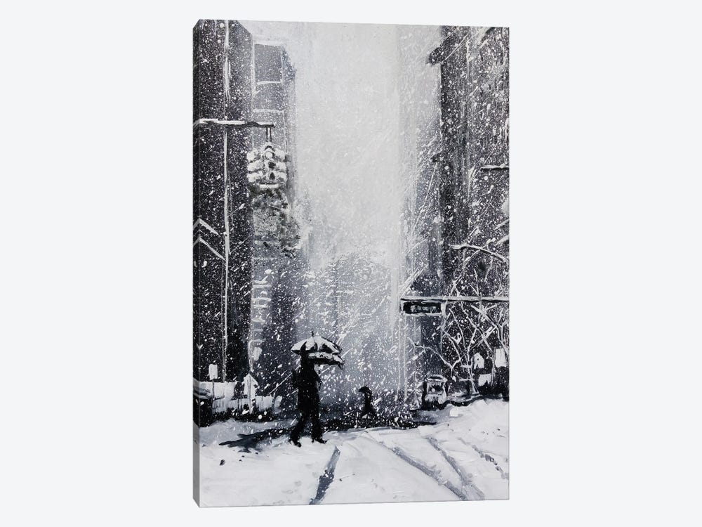 Snowy New York by Bogdan Shiptenko 1-piece Canvas Print
