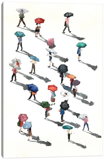 Undercover Canvas Art Print - Umbrella Art