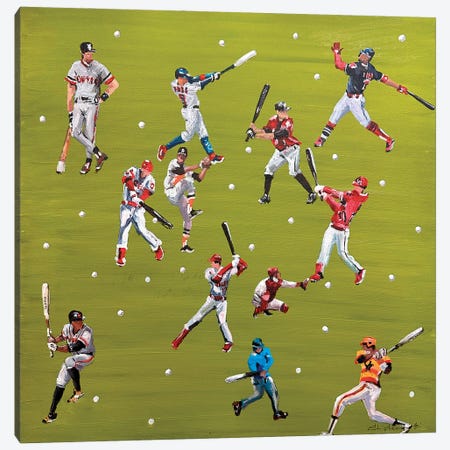 Baseball Players Canvas Print #BSK4} by Bogdan Shiptenko Art Print