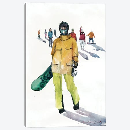 Snowboarders Canvas Print #BSK59} by Bogdan Shiptenko Canvas Art
