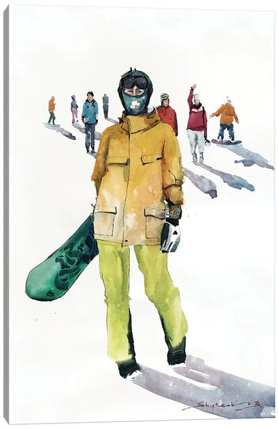 Snowboarders Canvas Art Print - Bogdan Shiptenko