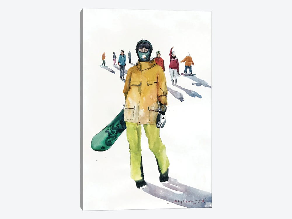 Snowboarders by Bogdan Shiptenko 1-piece Canvas Print