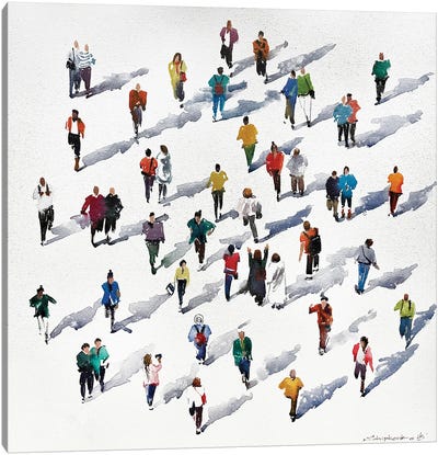 Shadows Of People Canvas Art Print - Bogdan Shiptenko