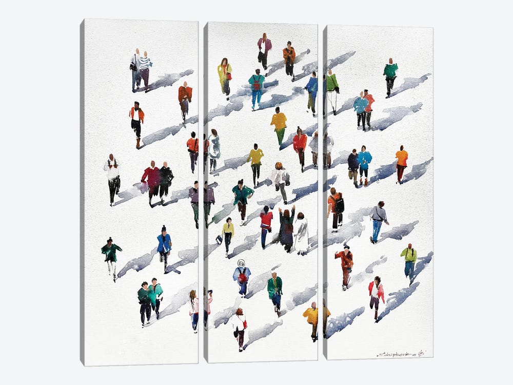 Shadows Of People by Bogdan Shiptenko 3-piece Canvas Art