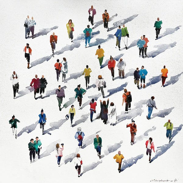 Strolls In The City: Shadows Of People by Bogdan Shiptenko