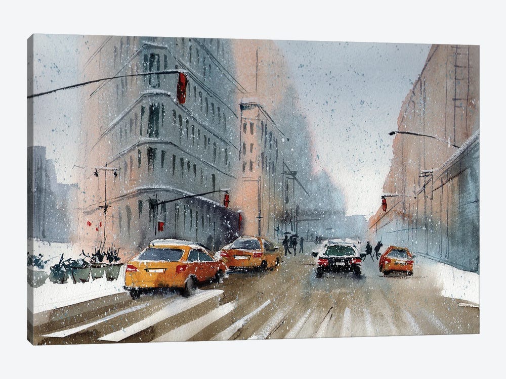 New York Taxi by Bogdan Shiptenko 1-piece Canvas Artwork