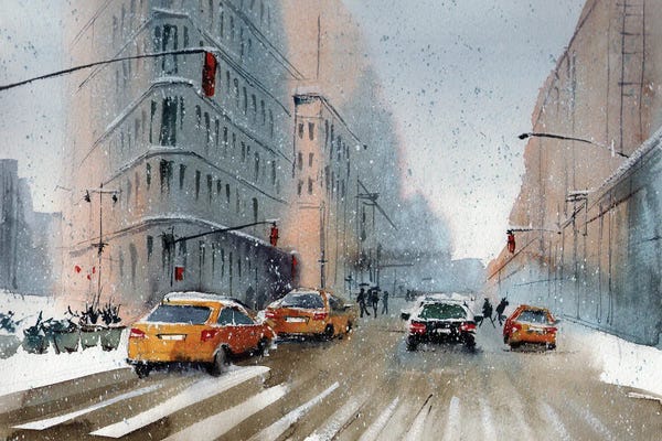 Canvas Print: New York Taxi by Bogdan Shiptenko