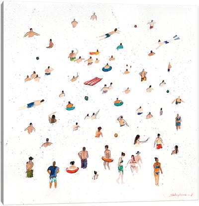 Bathing Season Canvas Art Print - Swimming Art