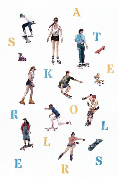 Skaters And Rollers by Bogdan Shiptenko multi panel art