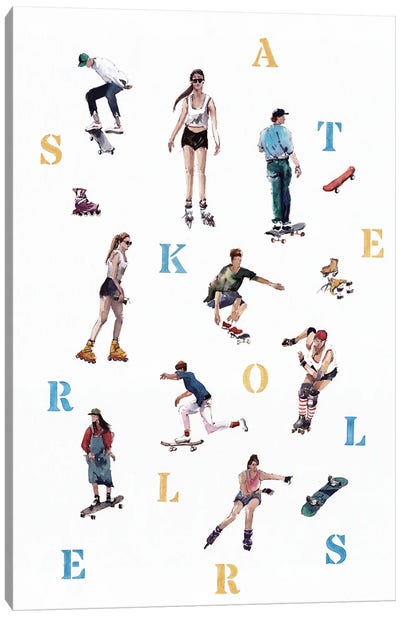 Skaters And Rollers Canvas Art Print - Rollerblading & Roller Skating
