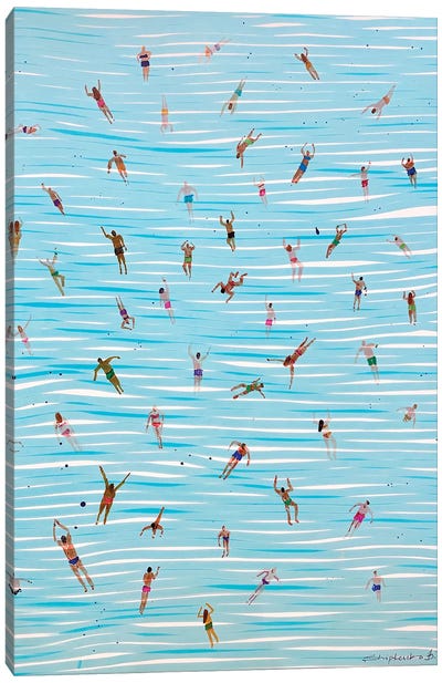 Bathing Canvas Art Print - Swimming Art