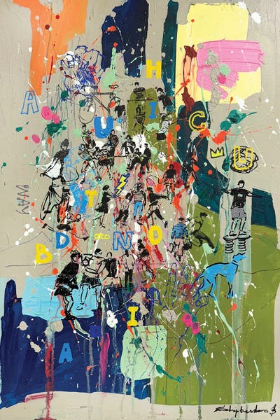 All Blues - Canvas Prints: Chaotic People by Bogdan Shiptenko