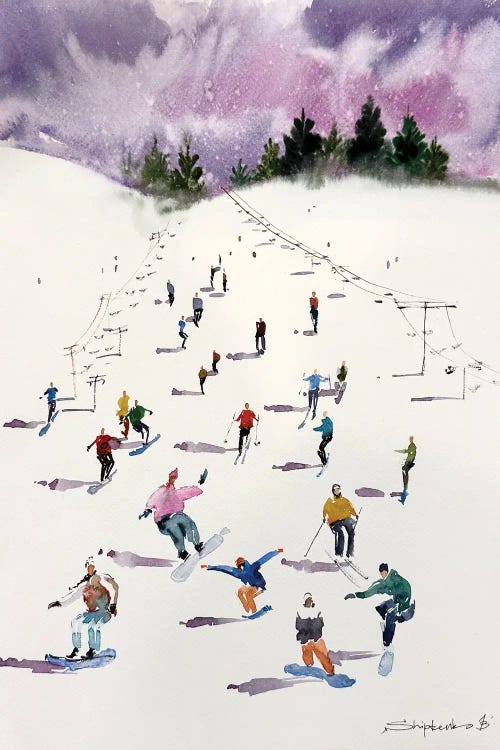 Skiers And Snowboarders
