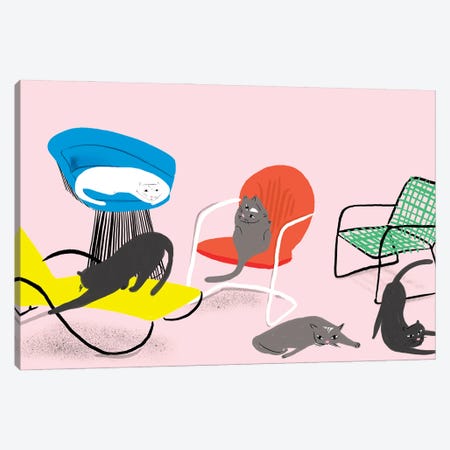 Mod Cat Collection Canvas Print #BSL22} by Blanckslate Canvas Art