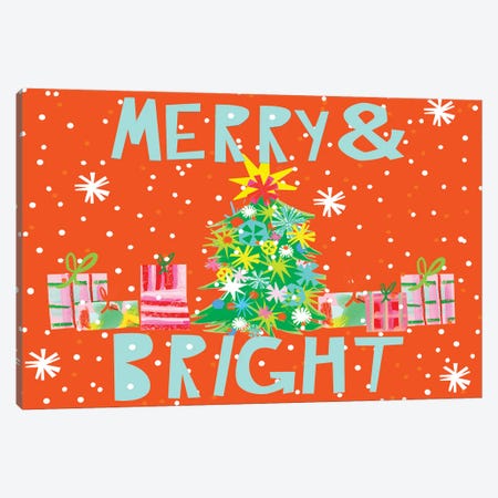 Merry & Bright Collection A Canvas Print #BSL34} by Blanckslate Canvas Art