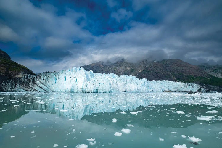 Margerie Glacier Reflected In This Calm Water View