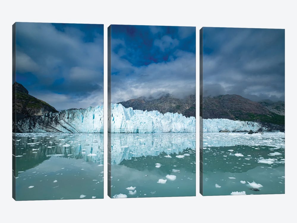 Margerie Glacier Reflected In This Calm Water View by Betty Sederquist 3-piece Canvas Artwork