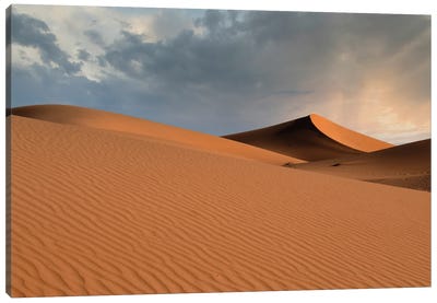 Sand Dunes Glow Orange At Sunset In The Sahara Desert Canvas Art Print
