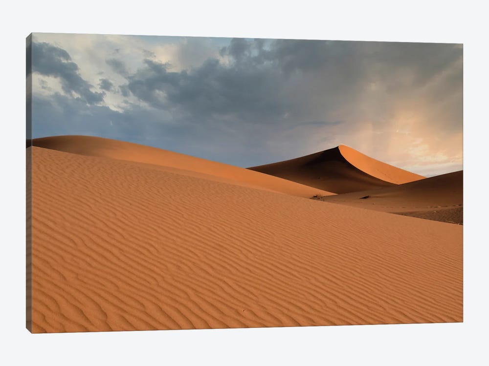 Sand Dunes Glow Orange At Sunset In The Sahara Desert by Betty Sederquist 1-piece Canvas Artwork