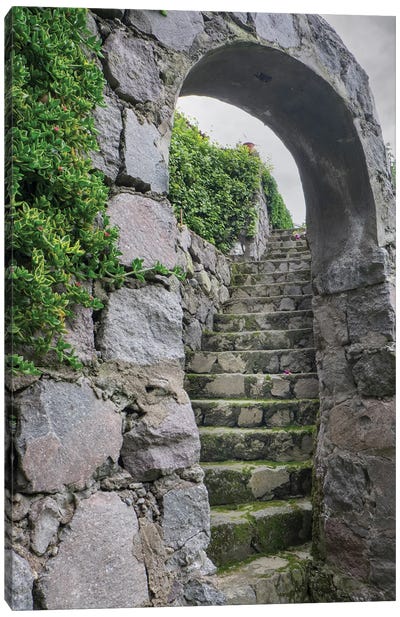 These Old Stone Steps Connect Courtyards At A Home In The High Andes Canvas Art Print - Stairs & Staircases