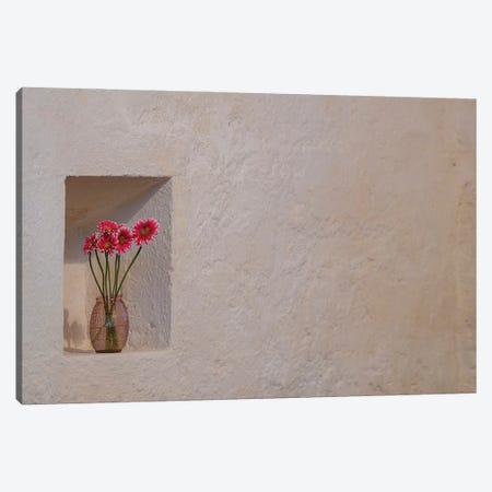 Simple Floral Tribute Growing A Niche In The Great Stone Walls Of Ballintubber Abbey, County Mayo, Ireland Canvas Print #BSQ22} by Betty Sederquist Canvas Art Print