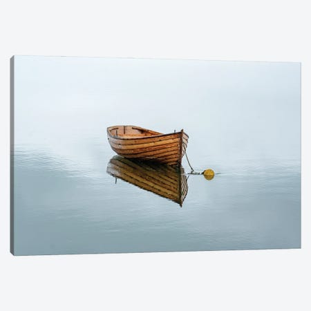 Wooden Boat At Anchorage Is The Epitome Of Simplicity. Westport, County Mayo, Ireland Canvas Print #BSQ23} by Betty Sederquist Canvas Print