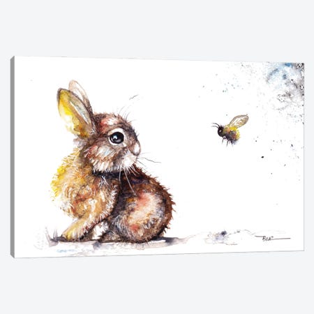 Rabbit And Bee Canvas Print #BSR105} by BebesArts Canvas Wall Art