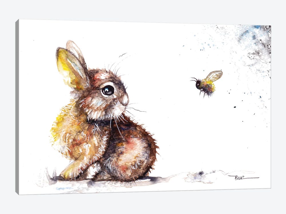 Rabbit And Bee by BebesArts 1-piece Art Print