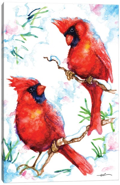 Red Cardinals Canvas Art Print - Cardinal Art