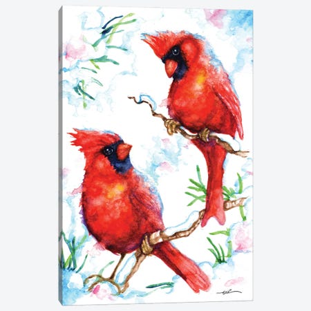 Red Cardinals Canvas Print #BSR106} by BebesArts Canvas Artwork