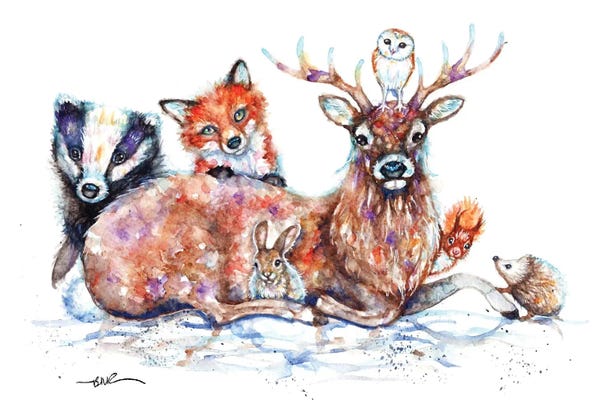 Badgers: Woodland Pals by BebesArts