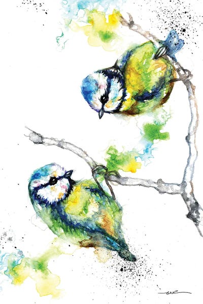 Blue Tits by BebesArts framed canvas print