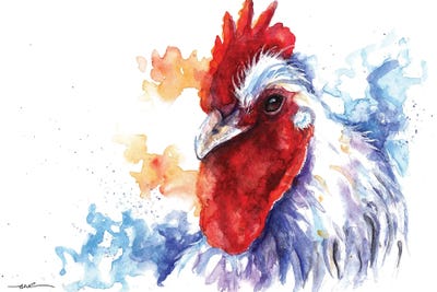 Cock-A-Doodle-Doo by BebesArts framed canvas print