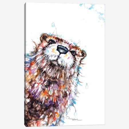 Curious Otter Canvas Print #BSR17} by BebesArts Canvas Art