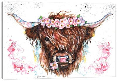 Eglantine Canvas Art Print - Highland Cow Art