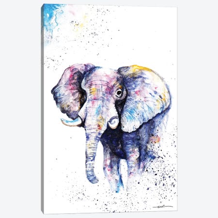 Elephant Never Forgets Canvas Print #BSR22} by BebesArts Canvas Wall Art