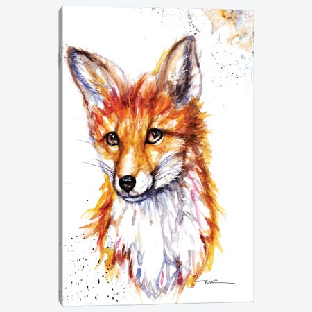 Fox Canvas Print #BSR25} by BebesArts Art Print