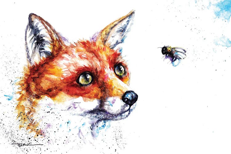 Fox And Bee by BebesArts wall art
