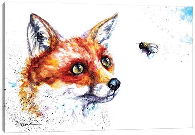 Fox And Bee Canvas Art Print - BebesArts